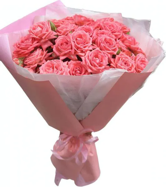 Букет розовых кустовых роз Нежная мелодия