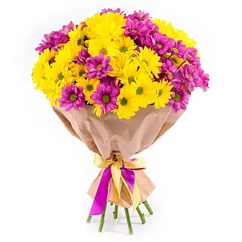 Букет из кустовых хризантем Золотое сияние