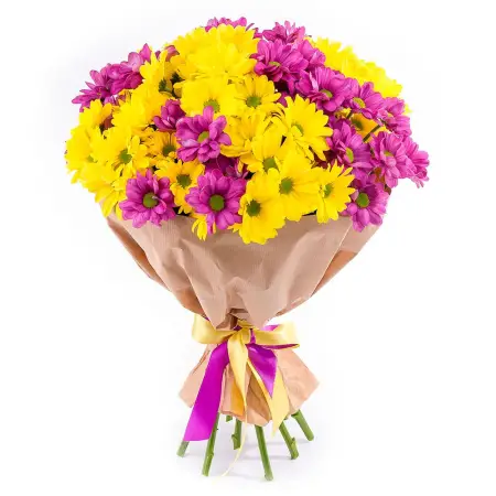Букет из кустовых хризантем Золотое сияние