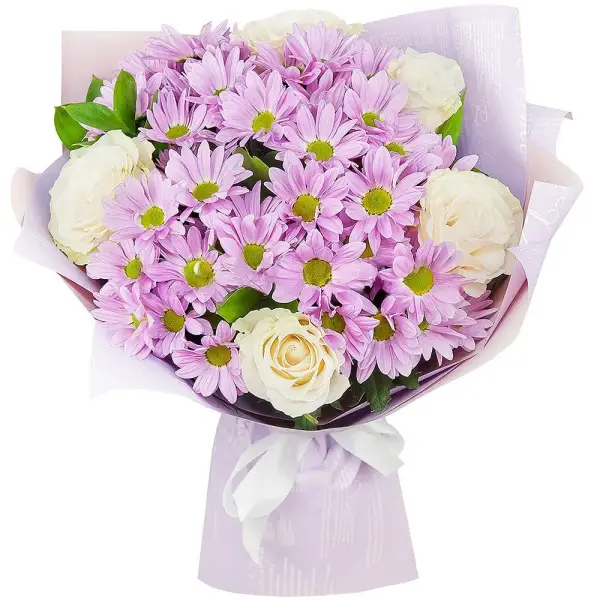 Букет из кустовых хризантем и роз Поделись моим миром