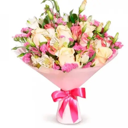 Букет из роз и альстромерий Летний шик