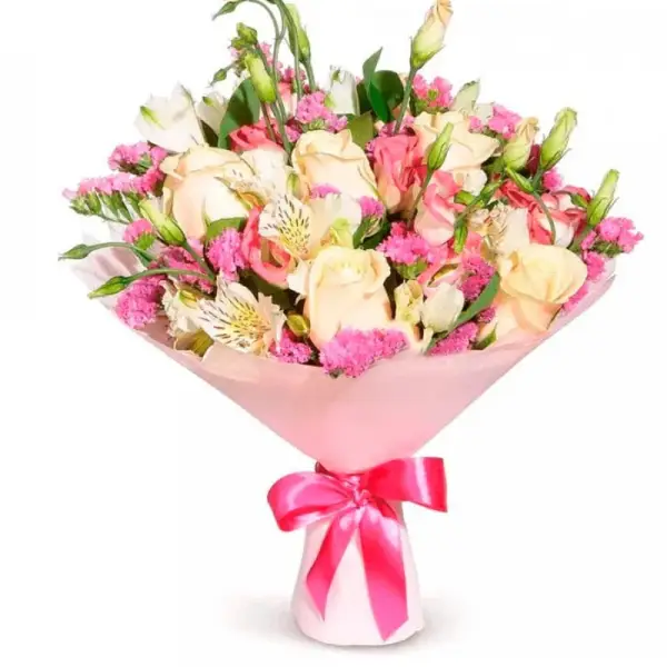 Букет из роз и альстромерий Летний шик