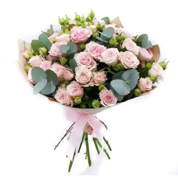 Букет из кустовых роз Клубничный день