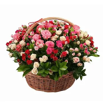 Корзина из кустовых роз Корзина ярких мыслей