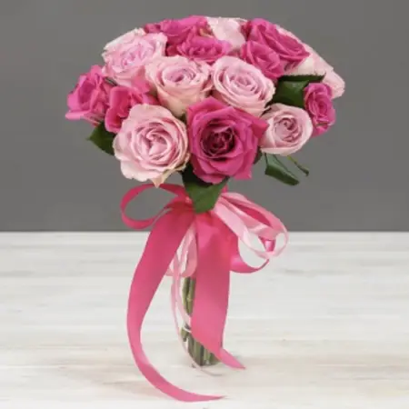 Букет из розовых и сиреневых роз Букет невесты 1