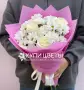 Букет из белых роз и хризантем Чистота души