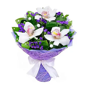 Букет из белых орхидей Успокаивающий бриз