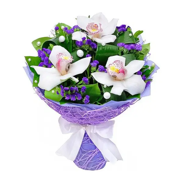 Букет из белых орхидей Успокаивающий бриз