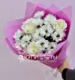 Букет из белых роз и хризантем Чистота души