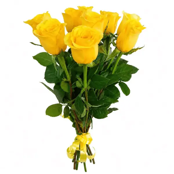 Букет из 9 желтых роз под ленту